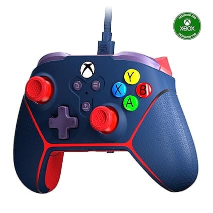 Surge Wired Controller for Xbox Series X|S, Xbox One & Windows 10/11 PC - Junior Controller with LED Lighting, Non-Slip Grip, Rumble Feedback Livewire Microwatt (Blue)